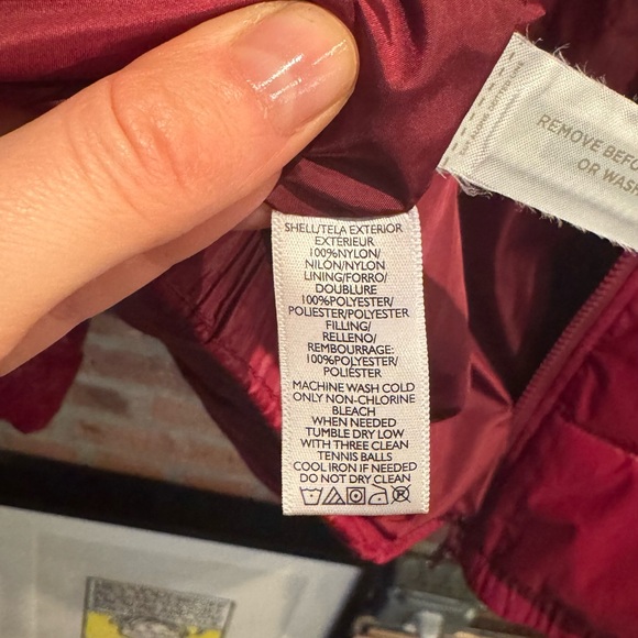 Cherry Red Puffer Jacket, Loft, Medium - Picture 8 of 9